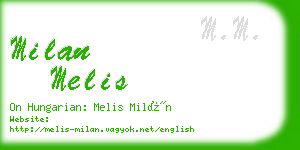 milan melis business card